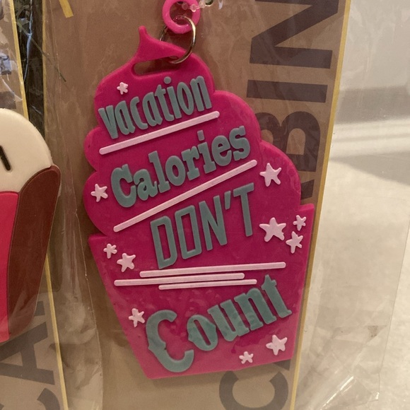 🆕NIP: ROYAL DELUXE- 2 Large Luggage/Backpack Tags- Cupcake & Vacation Calories - Picture 5 of 5